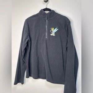 Disney Black Zip-Up Fleece with Tinkerbell Embroidery